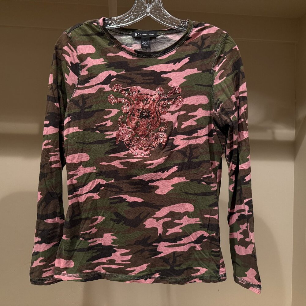 INC Long Sleeve Camo Shirt Size Large